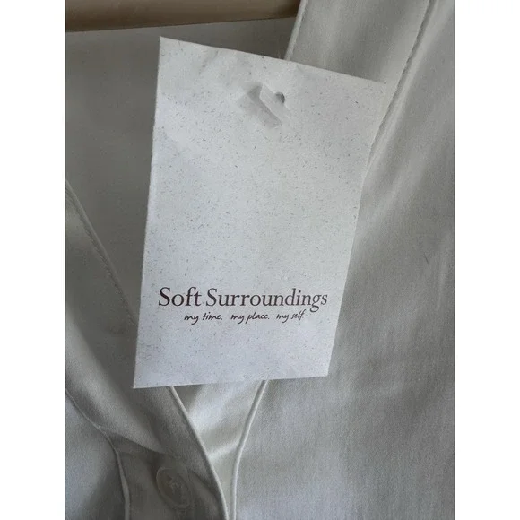 Soft Surroundings Blouse  White Women's 2X Long Sleeve Tunic Peasant Boho - Picture 5 of 10